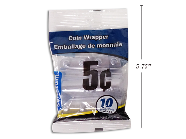 Plastic Coin Wrappers - 5 Cent ~ 10 per bag-0
