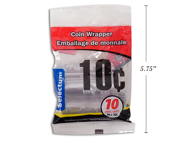 Plastic Coin Wrappers - 10 Cent ~ 10 per bag-0