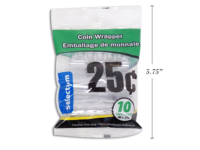 Plastic Coin Wrappers - 25 Cent ~ 10 per bag-0