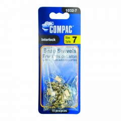 Compac Brass Barrel Swivel w/Interlock Snaps -0