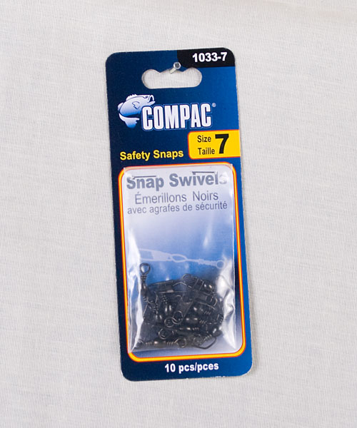 Compac Black Barrel Swivel w/Safety Snaps -0