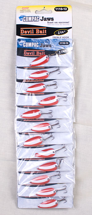 Compac Red & White Devil Bait ~ 1-1/4"-0