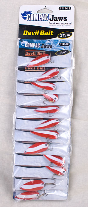 Compac Red & White Devil Bait ~ 1-3/4"-0