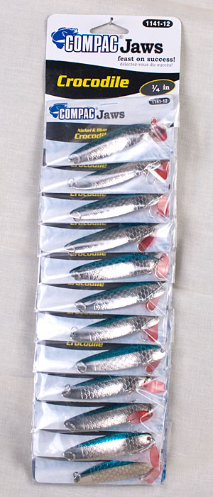 Compac Crocodile Lure 1/4oz ~ Nickel & Blue-0