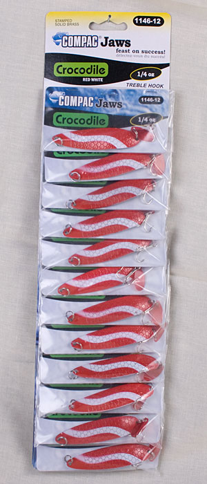 Compac Crocodile Lure 1/4oz ~ Red & White-0