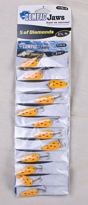 Compac 5 of Diamonds Devil Bait ~ 1-1/4" ~ 12 per card-0