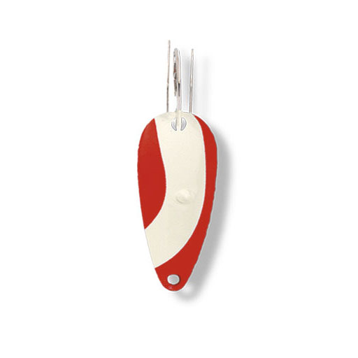 Lucky Strike Weedless Spoon 2" ~ Red & White -0