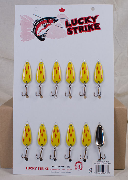 Lucky Strike Devil Bait 1.5" ~ Yellow & Red Diamonds / /Nickel-0