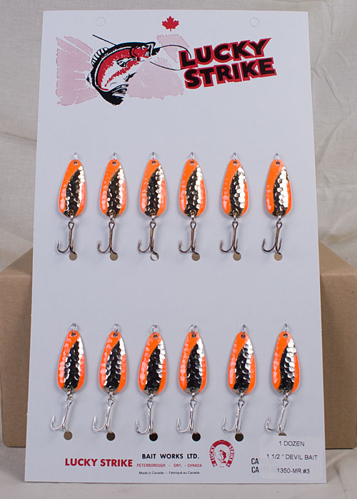 Lucky Strike Devil Bait 1.5" ~ Custom Hammered Orange Assortment -0