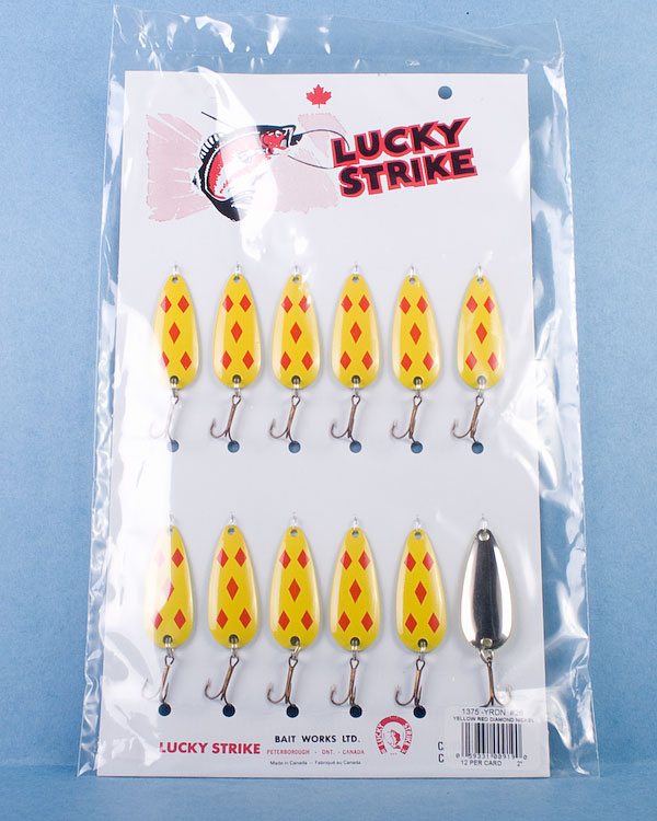 Lucky Strike Devil Bait 2" ~ Yellow & Red Diamonds / /Nickel-0
