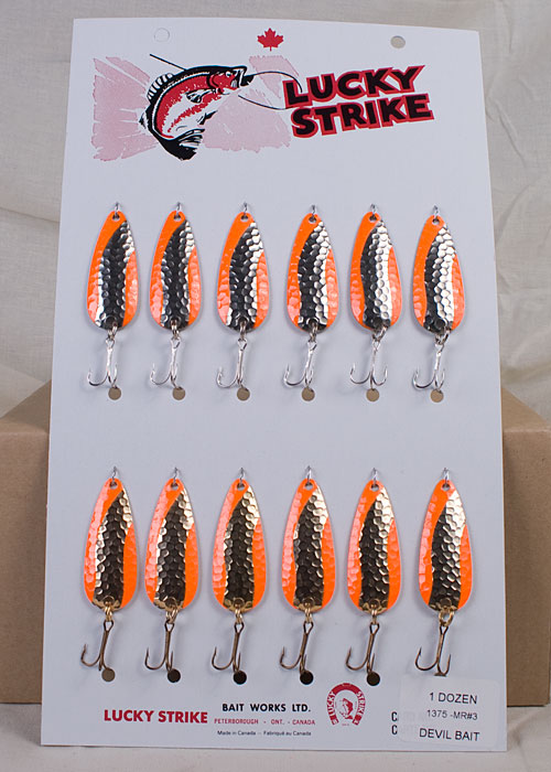 Lucky Strike Devil Bait 2" ~ Custom Hammered Orange Assortment -0