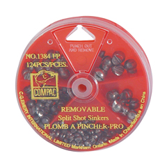 Compac Removable Split Shot Sinkers ~ 124 pieces per dial-0
