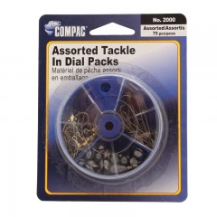 Compac Assorted Hooks, Sinkers, Swivels ~ 75 pieces per dial-0