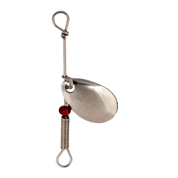 Lucky Strike Single Indiana Blade Spinners - 2 per card ~ Size 4 - NICKEL-0