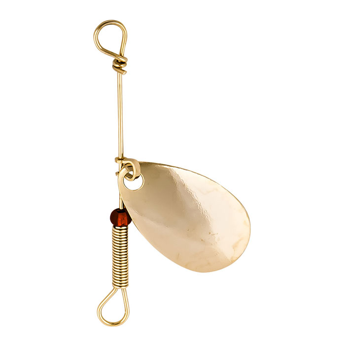 Lucky Strike Single Indiana Blade Spinners - 2 per card ~ Size 3 - GOLD -0