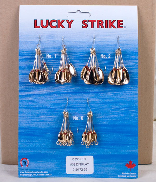 Lucky Strike #52 - Single Gold Oval Spinners ~ 6 dozen per display-0