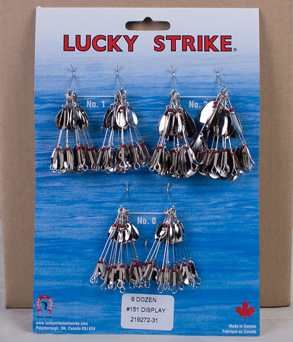 Lucky Strike #151 - Double Nickel Oval Spinners ~ 6 dozen per display-0