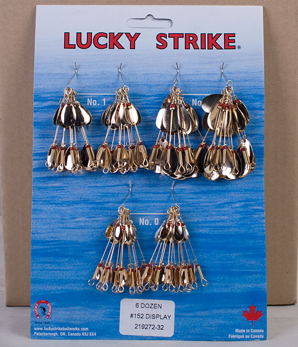 Lucky Strike #152 - Double Gold Oval Spinners ~ 6 dozen per display-0