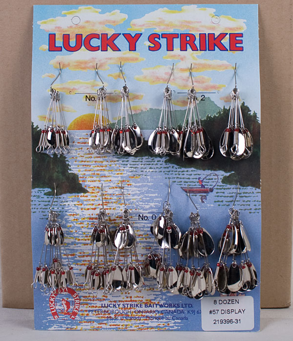 Lucky Strike #57 - Single & Double Nickel Oval Spinners ~ 8 dozen per display-0