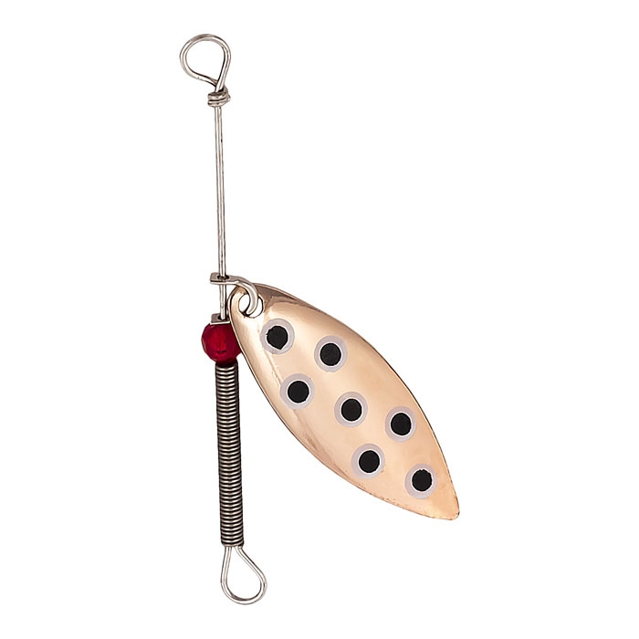 Lucky Strike Single Willow Leaf Spinners - 2 per card ~ #81 Black Spot-0