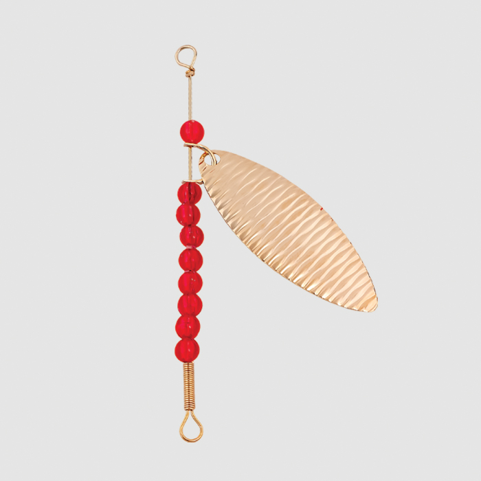 Lucky Strike Single Willow Leaf Large Spinners - 2 per card ~ #192 Hammered Gold-0