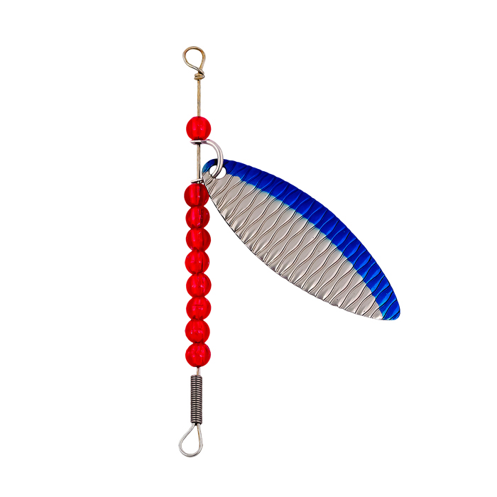 Lucky Strike Single Willow Leaf Large Spinners - 2 per card ~ #194 Hammered Nickel Blue-0
