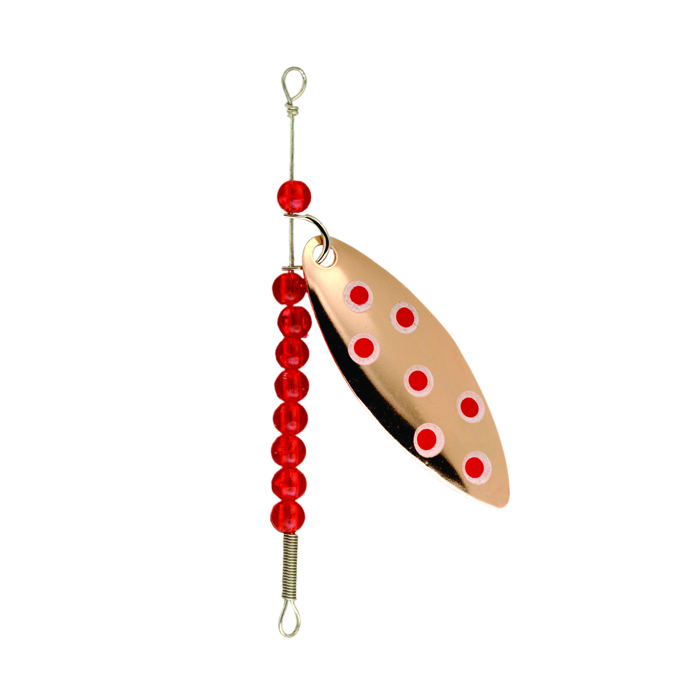 Lucky Strike Single Willow Leaf Large Spinners - 2 per card ~ #193 Red Spot-0