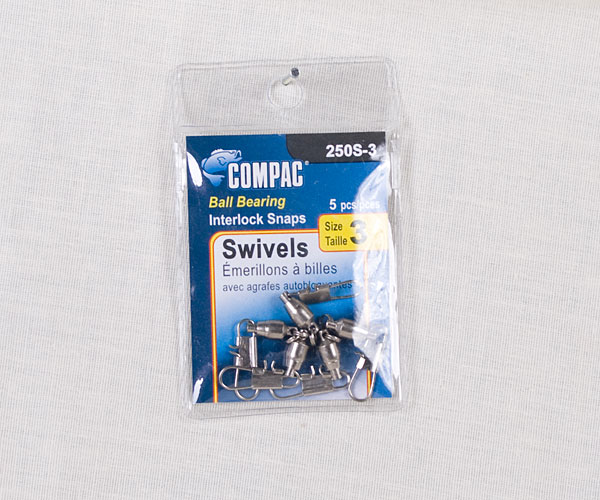 Compac Nickel Ball Bearing Swivel w/Interlocking Snaps ~ Size 3-0
