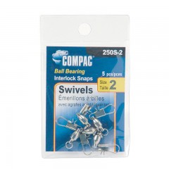 Compac Nickel Ball Bearing Swivel w/Interlocking Snaps ~ Size 2-0