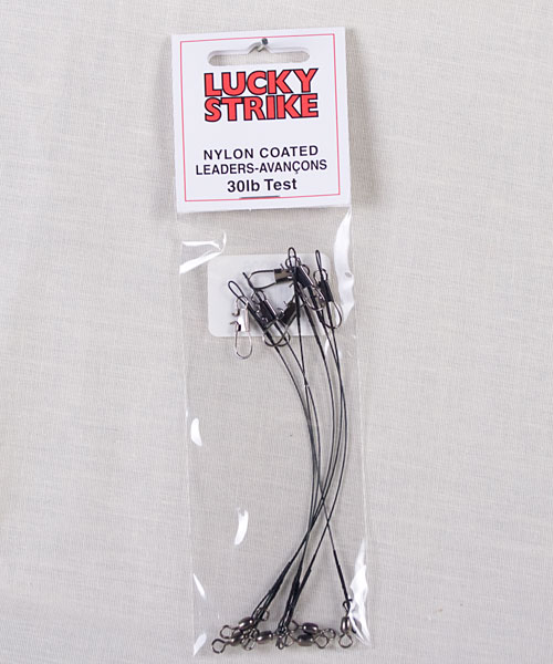 Lucky Strike Black Nylon Coated Leaders ~ 6"-0