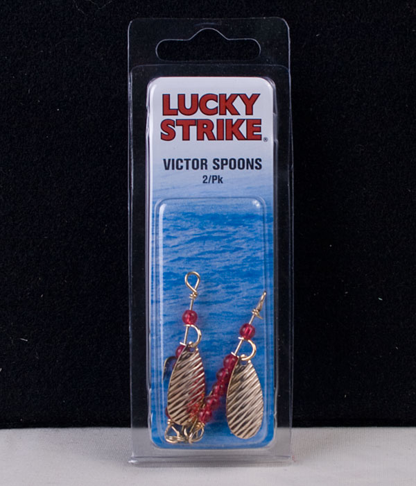 Lucky Strike Victor Spoon 1" Hammered Gold ~ 2 per pack-0