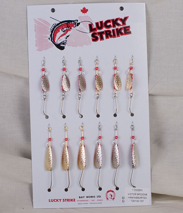 Lucky Strike Victor Spoon 1" & 1-1/2" Hammered Nickel / Gold ~ 12 per pack-0