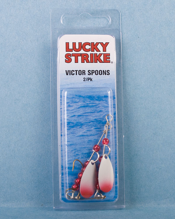 Lucky Strike Victor Spoon 1" Red & White ~ 2 per pack-0