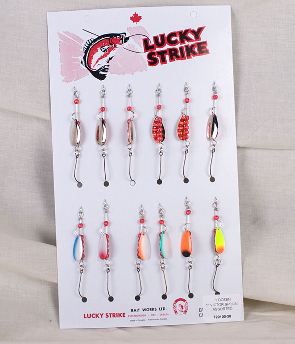 Lucky Strike Victor Spoon 1" Nickel / Copper & Mixed Colors ~ 12 per pack-0