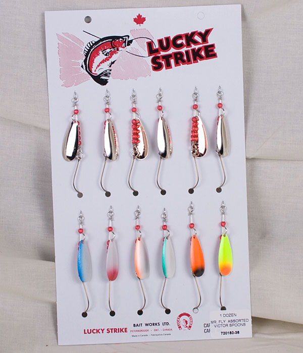 Lucky Strike Victor Spoon 1-1/2" Nickel / Copper & Mixed Colors ~ 12 per pack-0