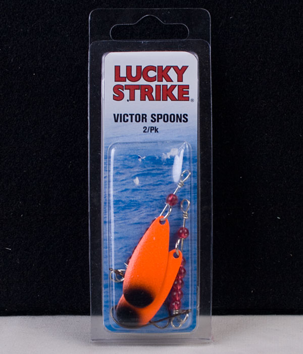 Lucky Strike Victor Spoon 1-1/2" Orange / Black ~ 2 per pack-0