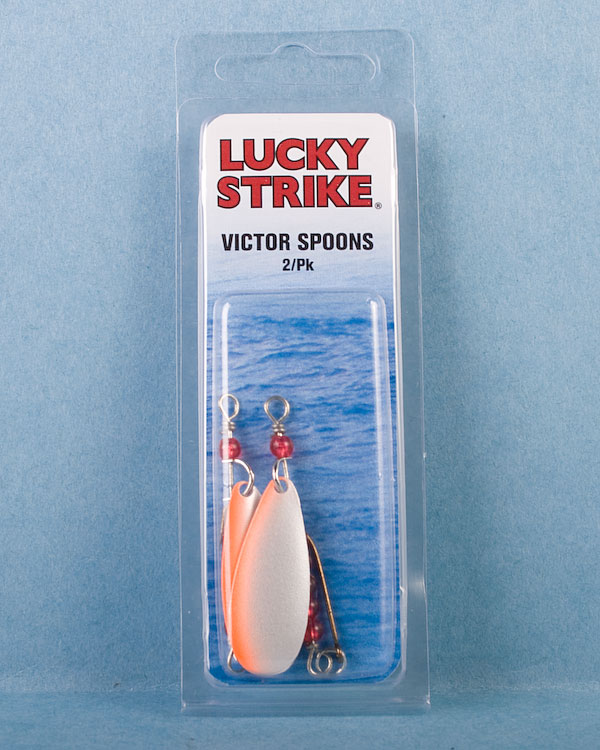 Lucky Strike Victor Spoon 1-1/2" Pearl / Orange Stripe ~ 2 per pack-0