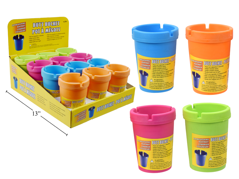 Colored Butt Bucket Ashtray ~ 12 per display-0