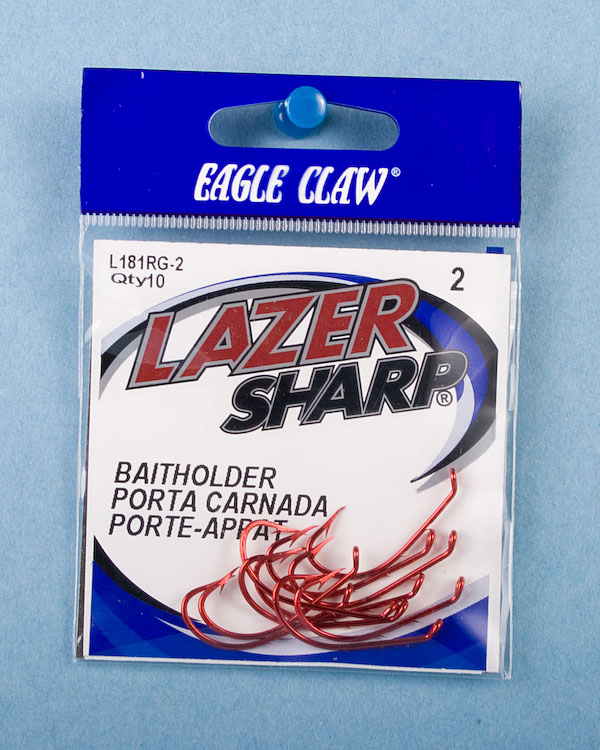 Eagle Claw Red Baitholder Hooks-0