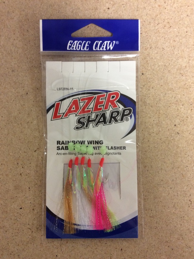 Eagle Claw Rainbow Wing w/Flasher Sabiki Rig, 5/string-0