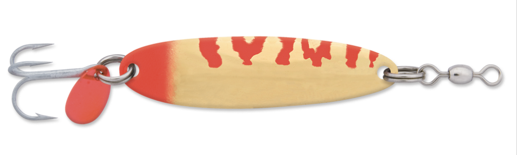 Krocodile Lure - 1/4oz ~ Brass / Fire Red Tiger & Tail-0