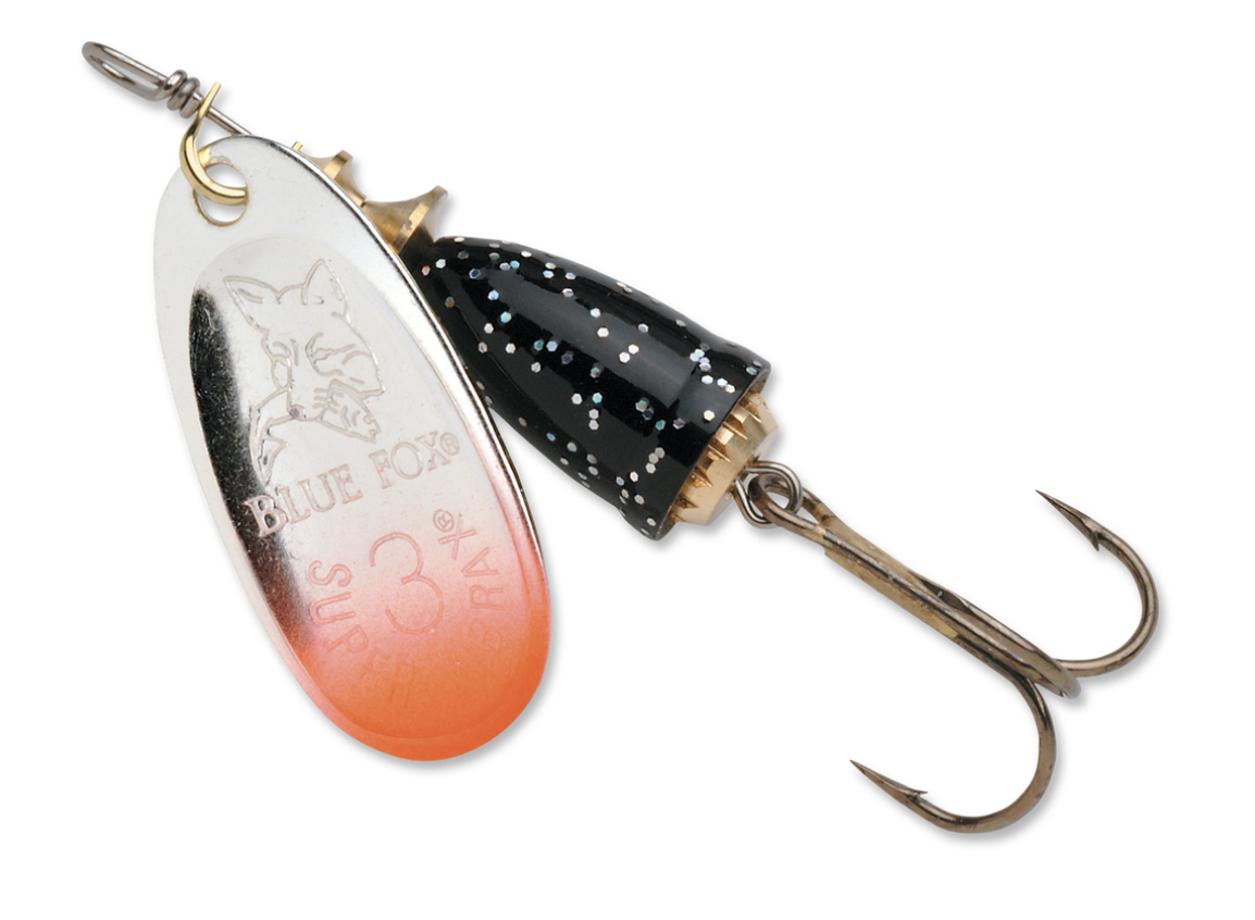 Blue Fox Classic Vibrax Spinner - Blade 1 - 1/8oz ~ Red Tipped / Silver Flake-0