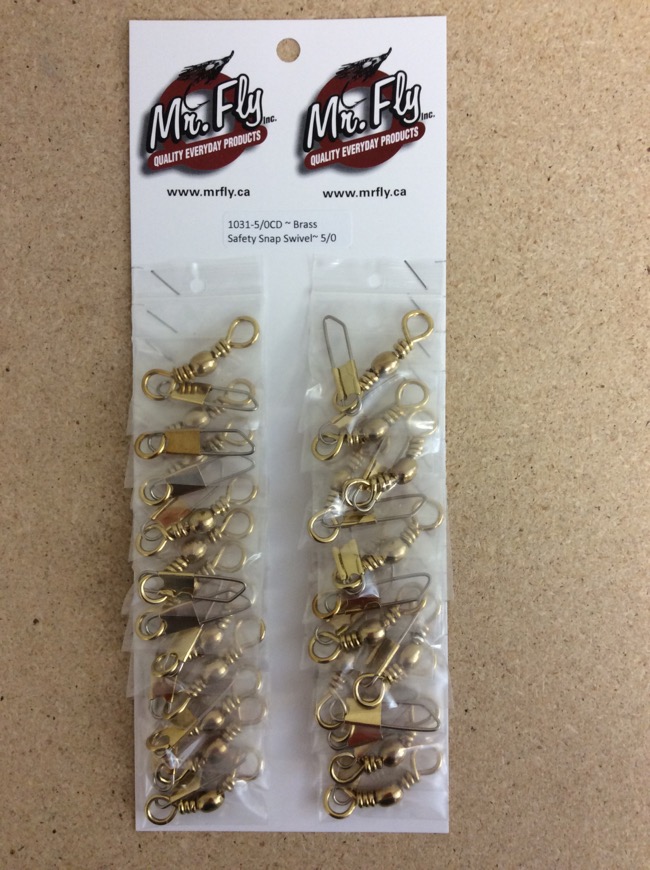 Brass Barrel Swivel w/Safety Snaps ~ Size 5/0-0