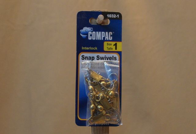 Compac Brass Barrel Swivel w/Interlock Snaps ~ Size 1-0