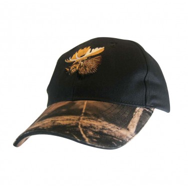 Black Cap w/Camo Peak & Moose Embroidery-0