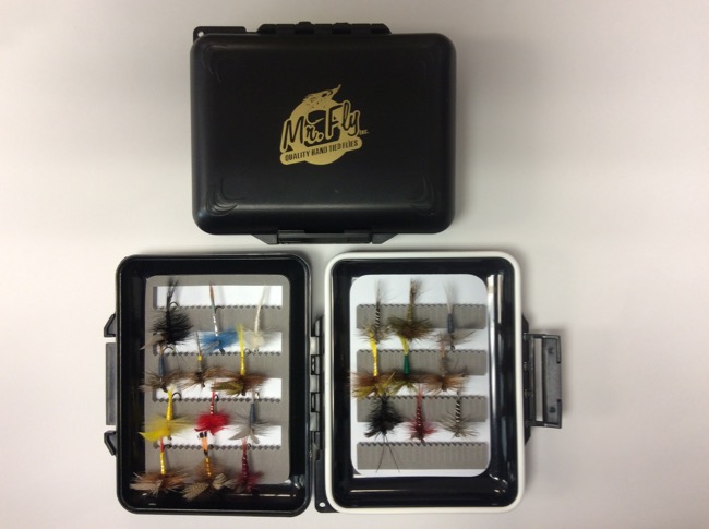 Mr Fly Waterproof & Floatable Fly Box w/ 21 Assorted Large Trout Flies-0
