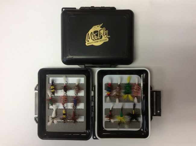 Mr Fly Waterproof & Floatable Fly Box w/ 16 Assorted Salmon Flies-0