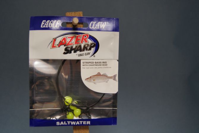Eagle Claw Striped Bass Rig w/Beads ~ Chartreuse -0