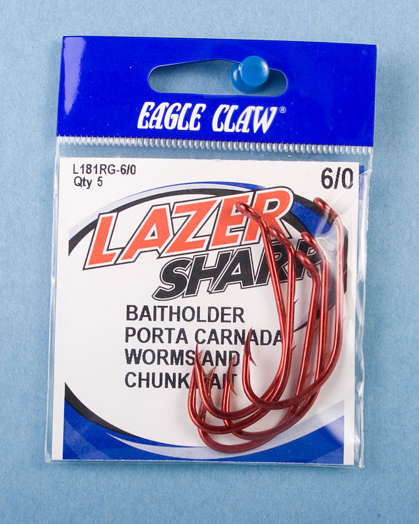 Eagle Claw Red Bait Holder Hooks-0