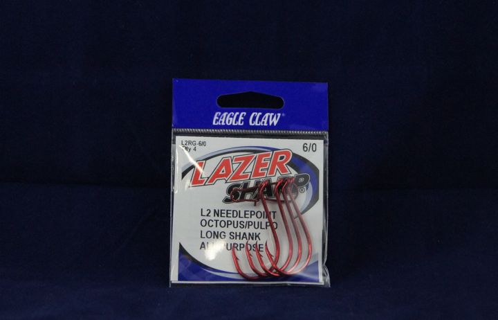 Eagle Claw Lazer Sharp Octopus Long Shank Offset Hooks-0